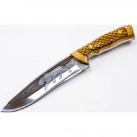 Нож Сафари-2, Кизляр СТО, сталь 65х13, резной купить в Владикавказе